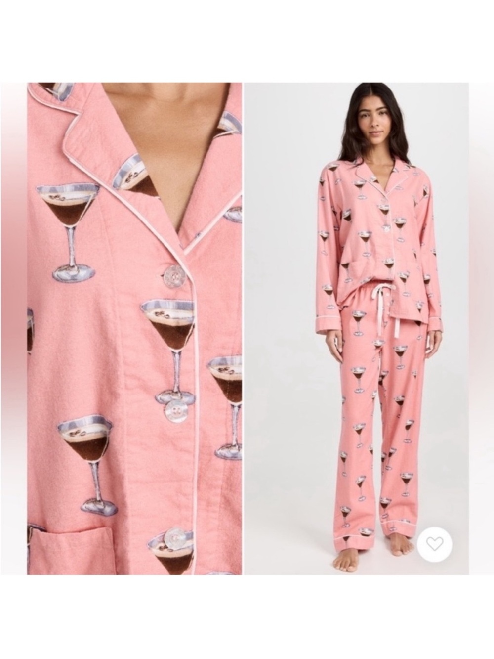 PJ Salvage Pink Espresso Martini Print Pajama Top